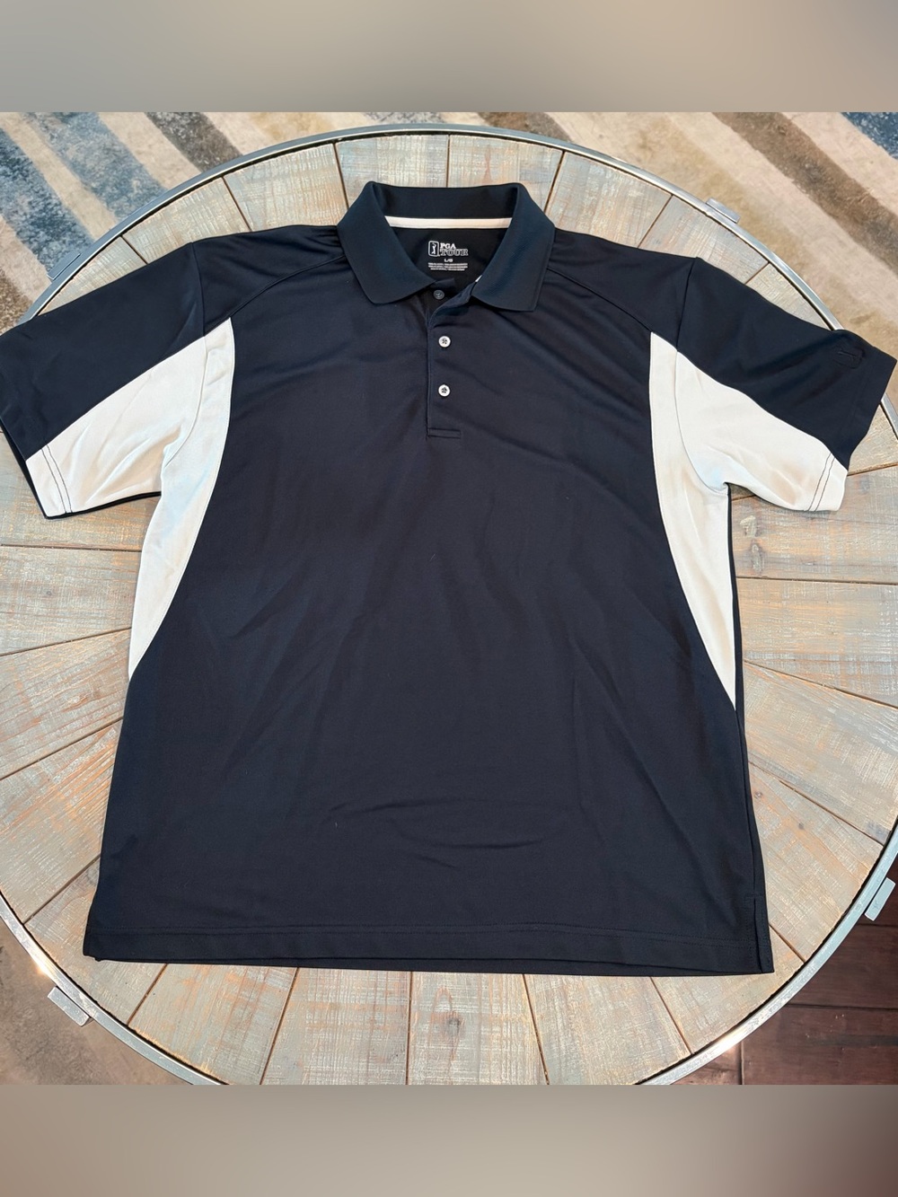 PGA Tour Men's Colorblock Golf Polo Shirt - Large